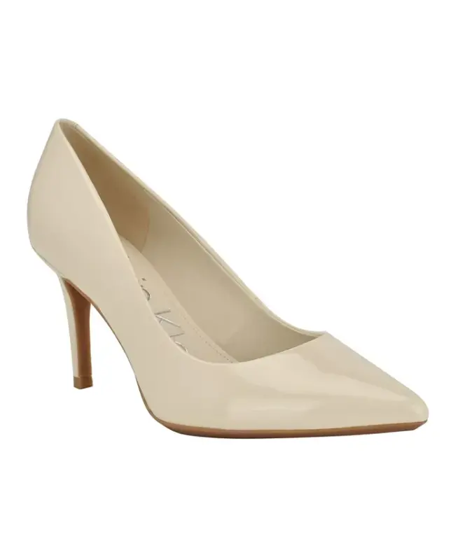 Women's Gayle Pointy Toe Stiletto Pumps-Ivory Patent - CALVIN KLEIN