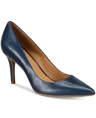 Women's Gayle Pointy Toe Stiletto Pumps-Navy Leather - 1