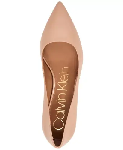 Women's Gayle Pointy Toe Stiletto Pumps-Nude Leather - 4