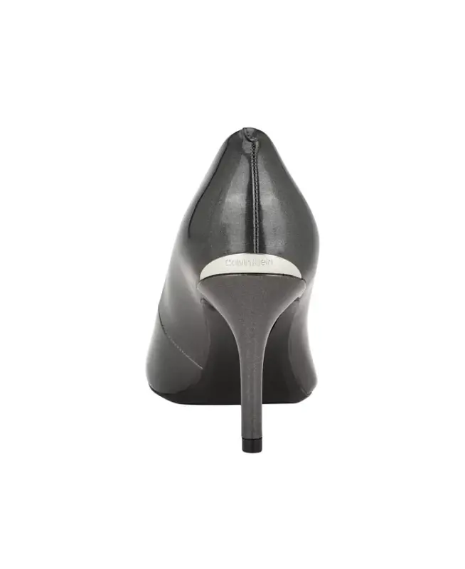 Women's Gayle Classic Pointed Toe Stiletto Pumps - Pewter Patent - 3