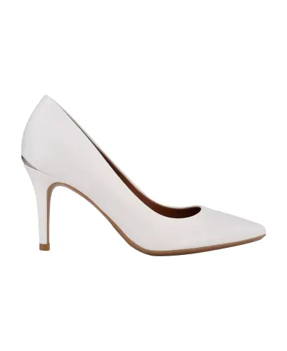 Women's Gayle Pointy Toe Stiletto Pumps-White Leather - CALVIN KLEIN (1)