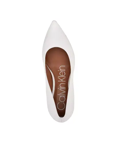 Women's Gayle Pointy Toe Stiletto Pumps-White Leather - 4