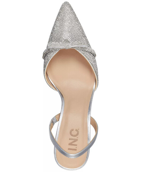 Women's Gelsey Slingback Kitten-Heel Pumps, Created for Modazone Silver Crystal - 5