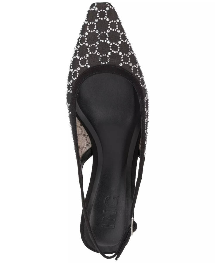 Women's Gemini Mid Heel Slingback Pumps, Created for Modazone Black Bling Mesh - 7