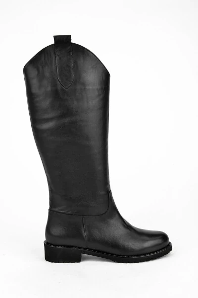 Women's genuine leather boots (13319z8022) black. - 3