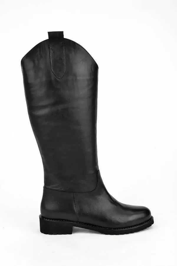 Women's genuine leather boots (13319z8022) black. - 3