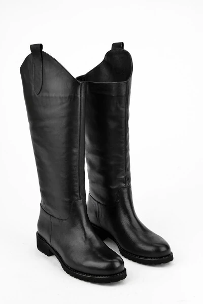 Women's genuine leather boots (13319z8022) black. - 4