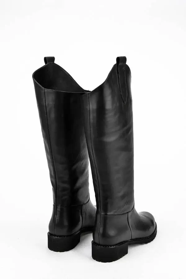 Women's genuine leather boots (13319z8022) black. - 5