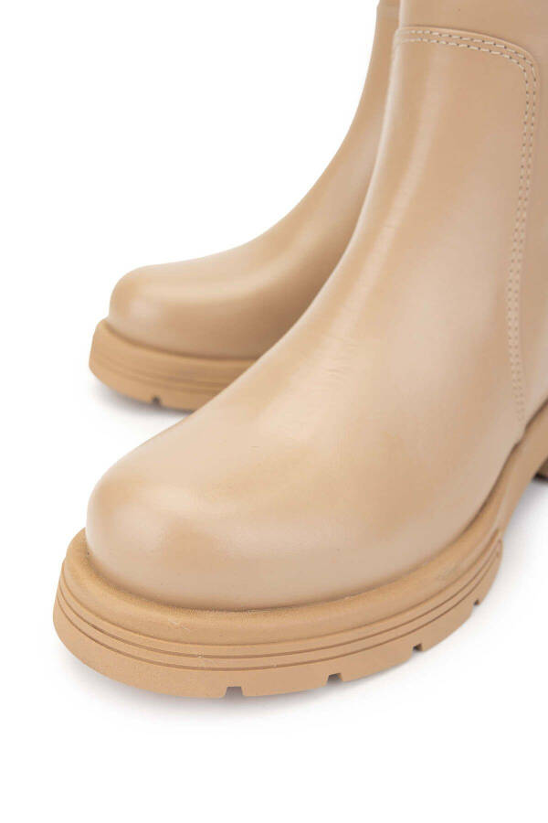 Women's Genuine Leather Camel Casual Boots - 3