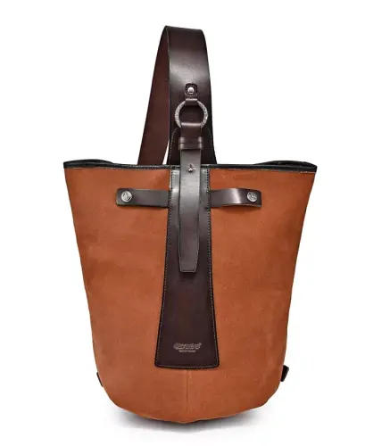 Women's Genuine Leather Daisy Sling Bag-Brown - 2