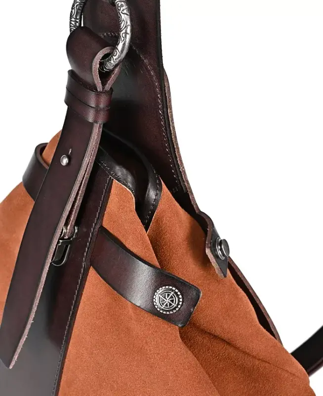 Women's Genuine Leather Daisy Sling Bag-Brown - 10