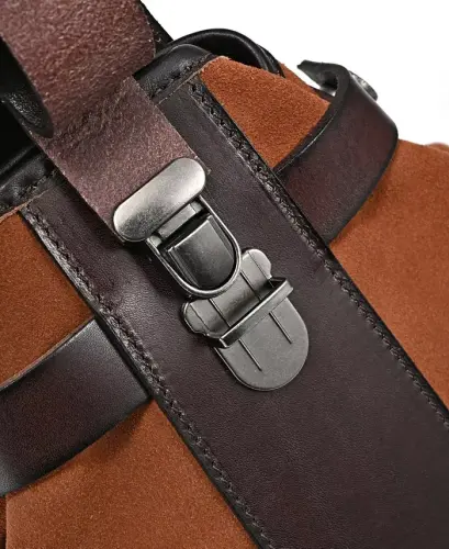 Women's Genuine Leather Daisy Sling Bag-Brown - 11