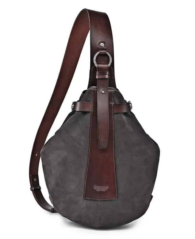 Women's Genuine Leather Daisy Sling Bag - Gray - OLD TREND