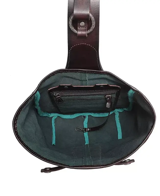 Daisy Medium Leather Sling Bag - Kale - 8