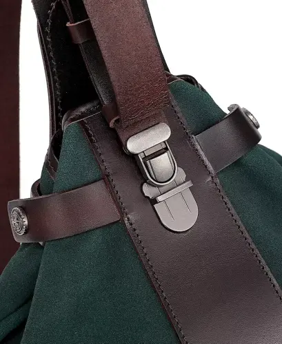 Daisy Medium Leather Sling Bag - Kale - 12