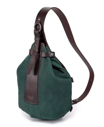 Women's Genuine Leather Daisy Sling Bag - Kale - 4