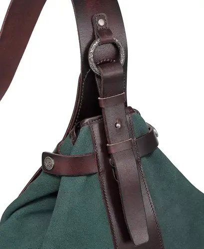 Women's Genuine Leather Daisy Sling Bag - Kale - 10