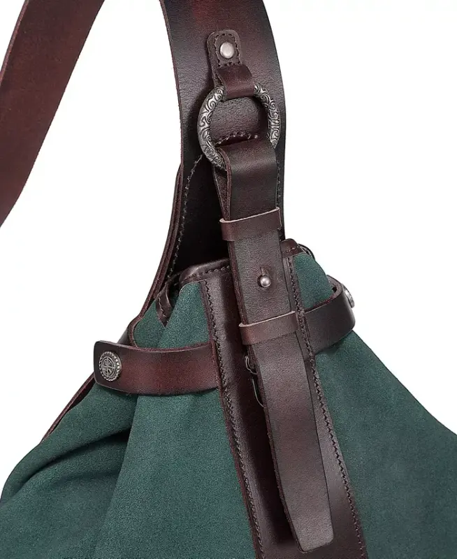Women's Genuine Leather Daisy Sling Bag - Kale - 10