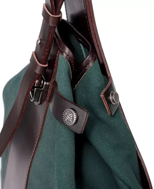 Women's Genuine Leather Daisy Sling Bag - Kale - 11