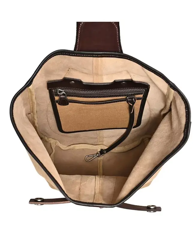 Women's Genuine Leather Daisy Sling Bag-Tan - 9