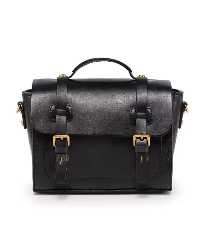Ficus Mini Leather Satchel Bag - Black - 2