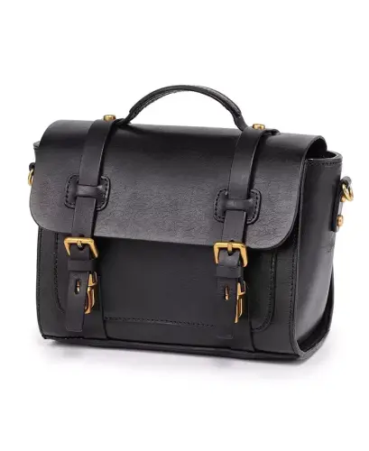Ficus Mini Leather Satchel Bag - Black - 4