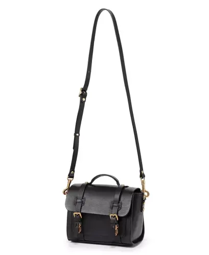 Women's Genuine Leather Focus Mini Satchel Bag - Black - 10