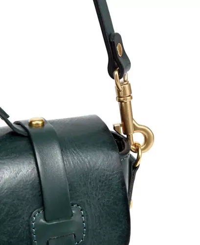 Women's Genuine Leather Focus Mini Satchel Bag-Teal - 10