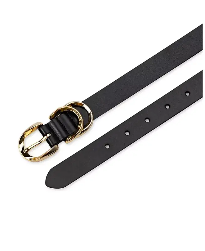 Women's Genuine Leather Sculptured Harness Buckle Belt - 4