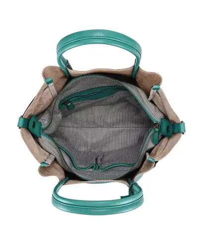Women's Genuine Leather Sprout Land Tote Bag-Aqua Ombre - 4