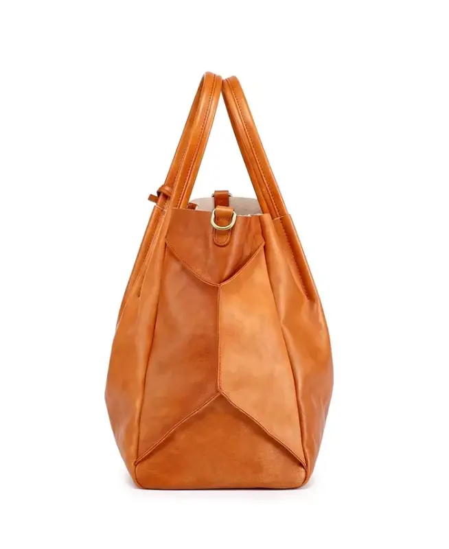 Sprout Land Extra-Large Leather Tote Bag - Chestnut - 8