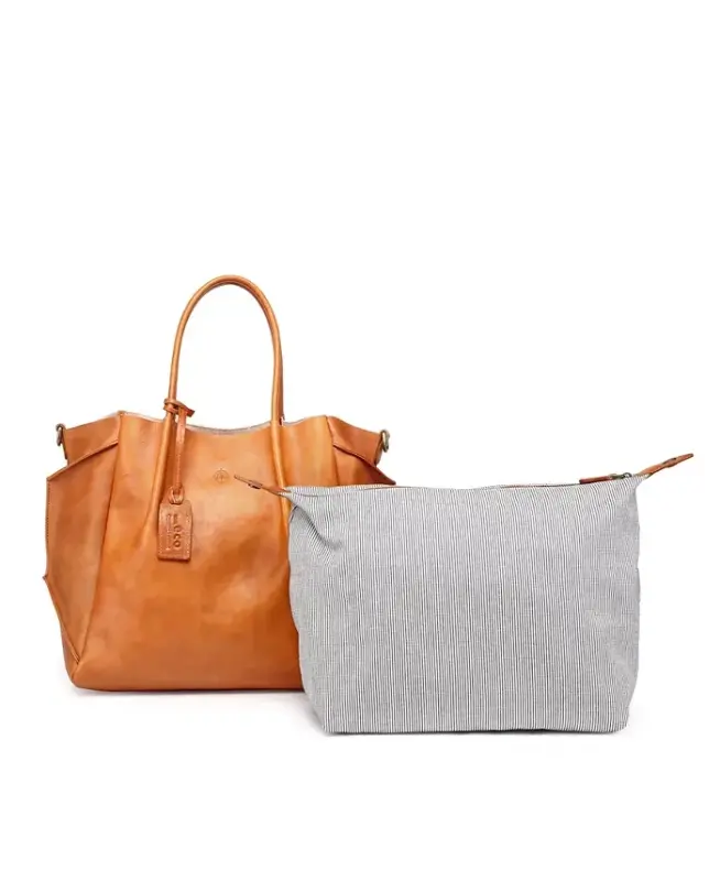 Sprout Land Extra-Large Leather Tote Bag - Chestnut - 2