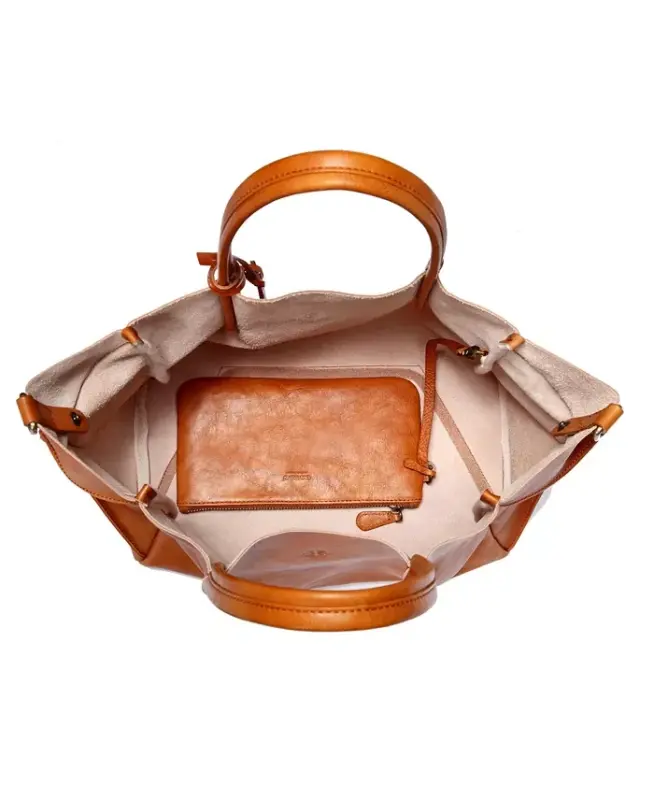 Sprout Land Extra-Large Leather Tote Bag - Chestnut - 8