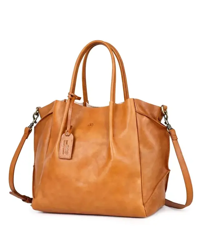 Sprout Land Extra-Large Leather Tote Bag - Chestnut - 10