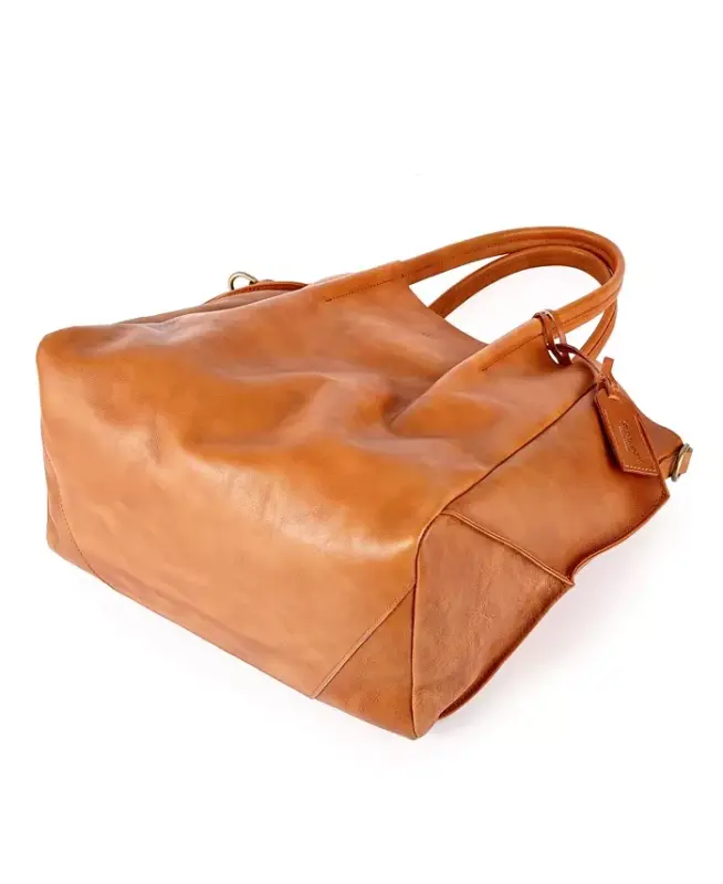 Sprout Land Extra-Large Leather Tote Bag - Chestnut - 11