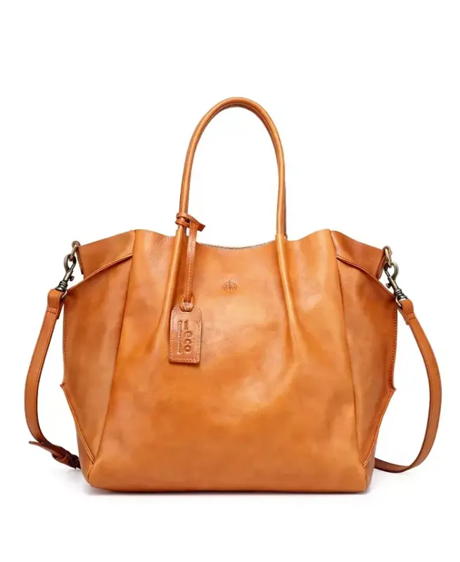 Sprout Land Extra-Large Leather Tote Bag - Chestnut - 12