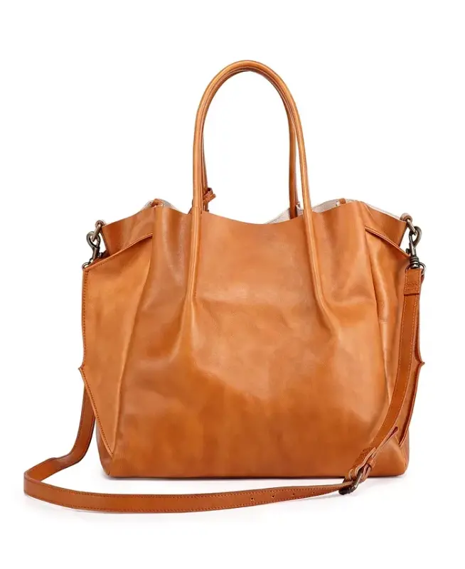 Women's Genuine Leather Sprout Land Tote Bag - Chestnut - 9