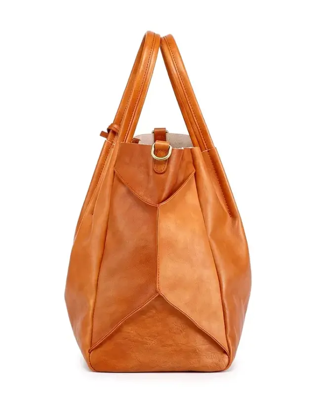 Women's Genuine Leather Sprout Land Tote Bag - Chestnut - 4