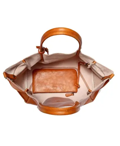 Women's Genuine Leather Sprout Land Tote Bag - Chestnut - 8