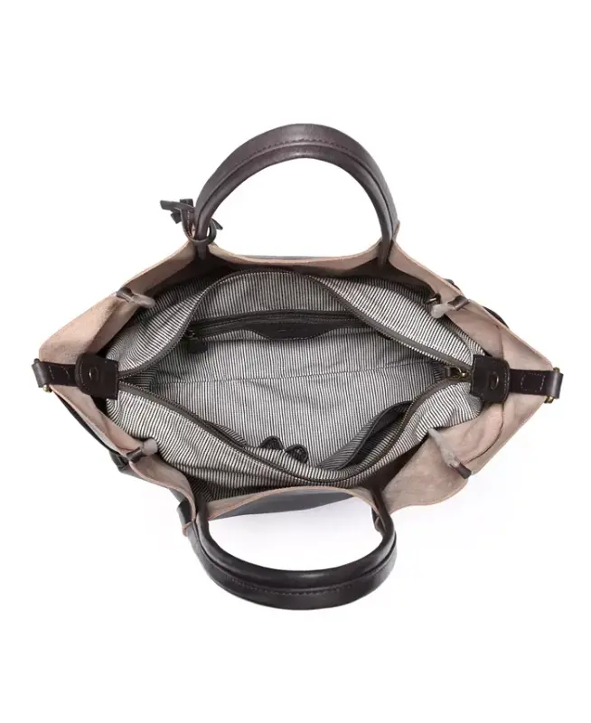 Women's Genuine Leather Sprout Land Tote Bag-Gray Ombre - 3