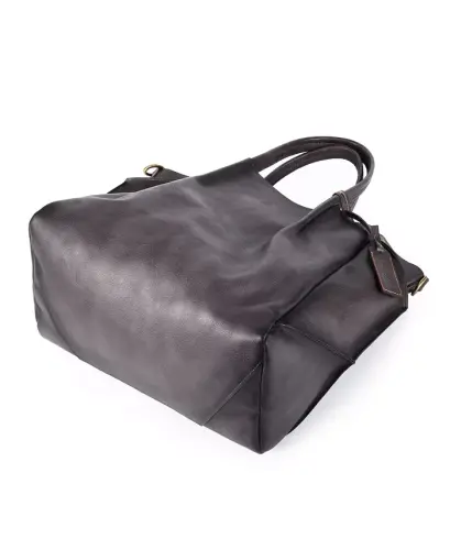 Women's Genuine Leather Sprout Land Tote Bag-Gray Ombre - 7