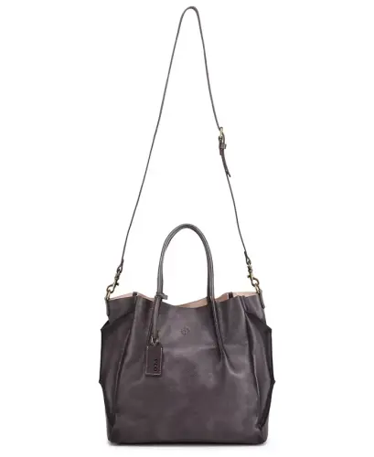 Women's Genuine Leather Sprout Land Tote Bag-Gray Ombre - 8