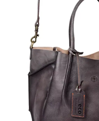 Women's Genuine Leather Sprout Land Tote Bag-Gray Ombre - 12