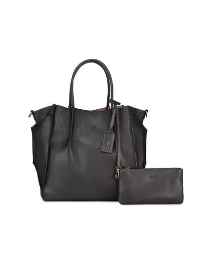 Women's Genuine Leather Sprout Land Tote Bag-Gray Ombre - 1