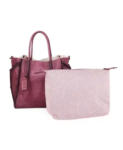 Women's Genuine Leather Sprout Land Tote Bag - Orchid - OLD TREND (1)