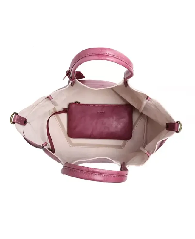 Women's Genuine Leather Sprout Land Tote Bag - Orchid - 4