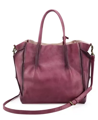 Women's Genuine Leather Sprout Land Tote Bag - Orchid - 5