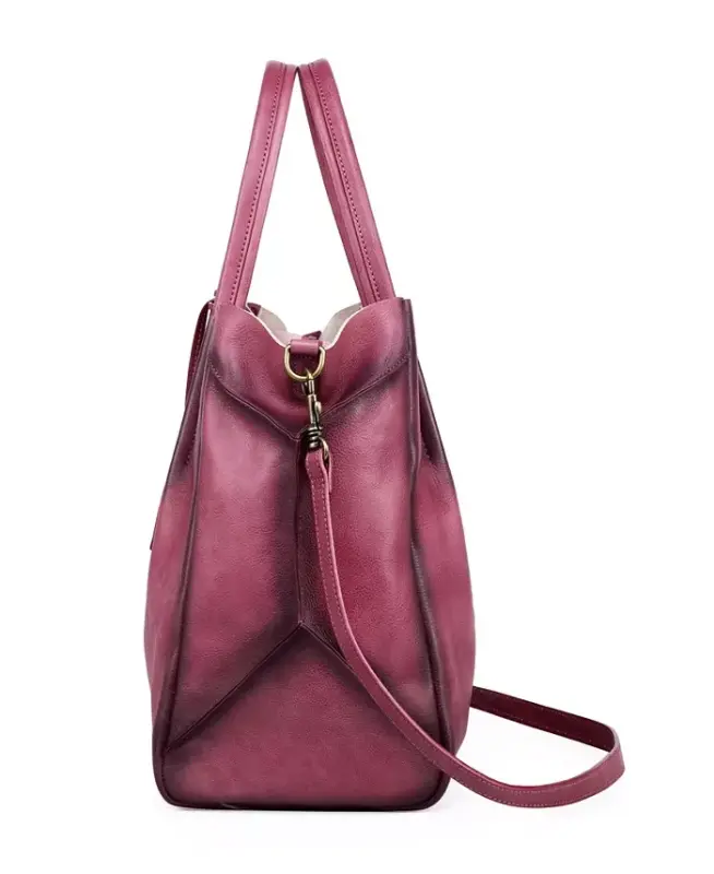 Women's Genuine Leather Sprout Land Tote Bag - Orchid - 6