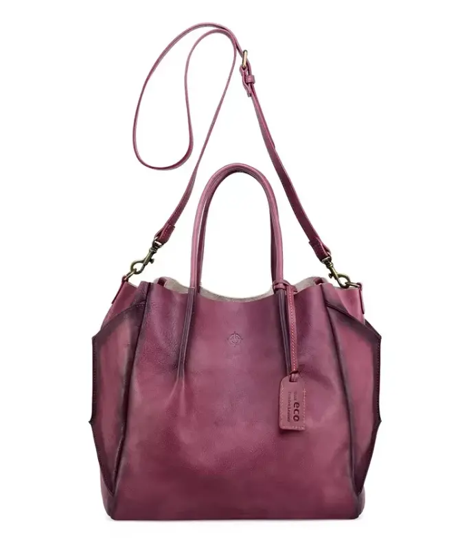 Women's Genuine Leather Sprout Land Tote Bag - Orchid - 7