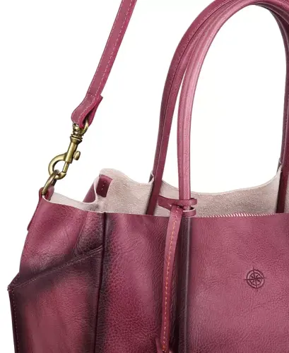 Women's Genuine Leather Sprout Land Tote Bag - Orchid - 8